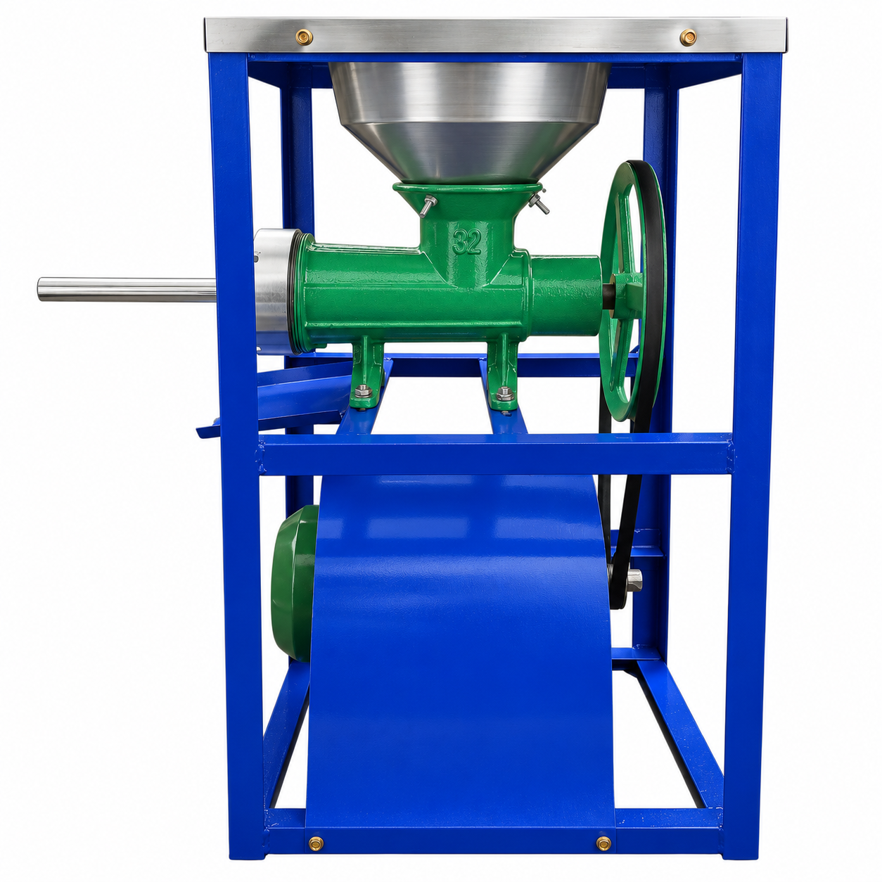 Mașină de Tocat Electrică 1.5 kW, 1400 RPM, cu Pâlnie, Blat Metal