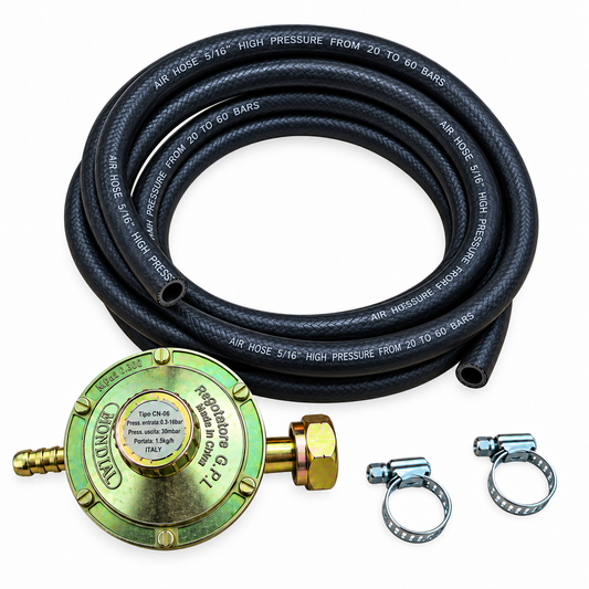 Regulator presiune gaz cu reglaj + furtun 3m și 2 coliere