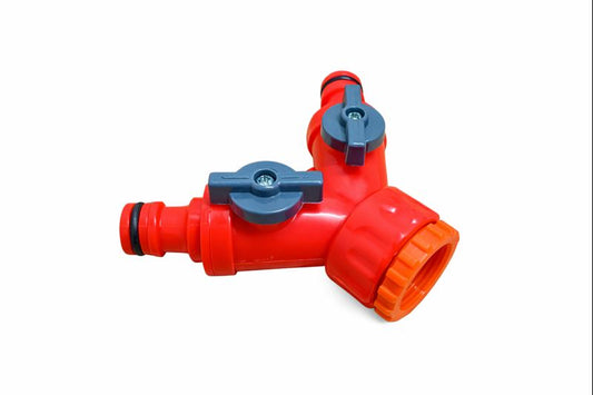 Mufă ramificată tip Y cu robinete și mufe rapide – pentru cișmea 1/2” și 3/4”