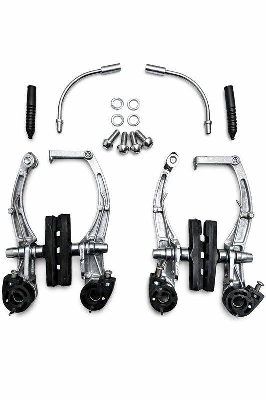Set Frâne V-Brake pentru Bicicletă – Față + Spate, Brațe din Aluminiu