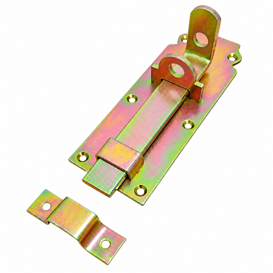 Zăvor metalic 100 mm x 40 mm cu gaură pentru lacăt – finisaj galvanizat