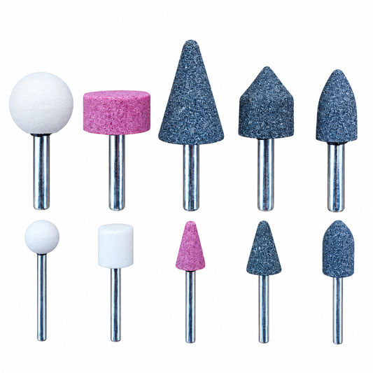 Set 10 Piese Pietre Șlefuit, tije 1/4” și 1/8”