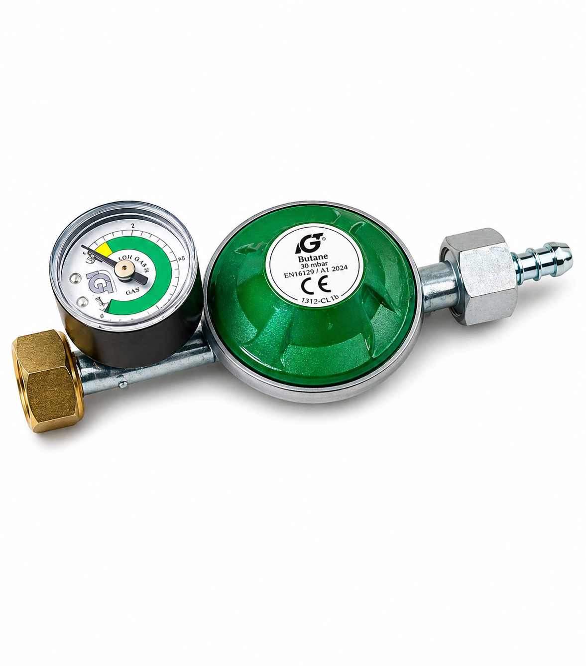Regulator Presiune GPL/Butan/Propan Premium cu Manometru Tricolor – Indicator Nivel și Test Etanșeitate