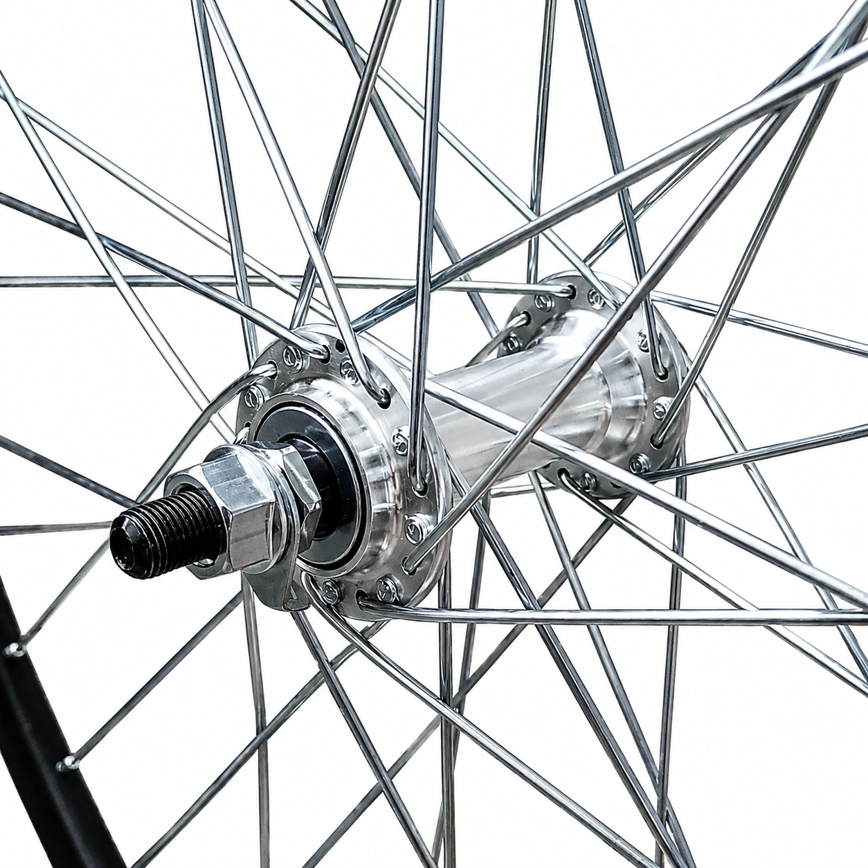 Roată Față Bicicletă 26 Inch – Jantă Dublă Aluminiu, Butuc Aluminiu, 36 Spițe 14G