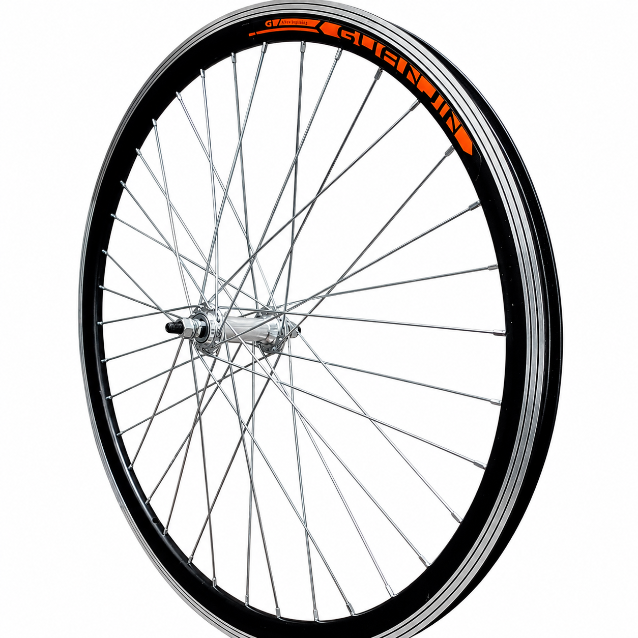 Roată Față Bicicletă 26 Inch – Jantă Dublă Aluminiu, Butuc Aluminiu, 36 Spițe 14G