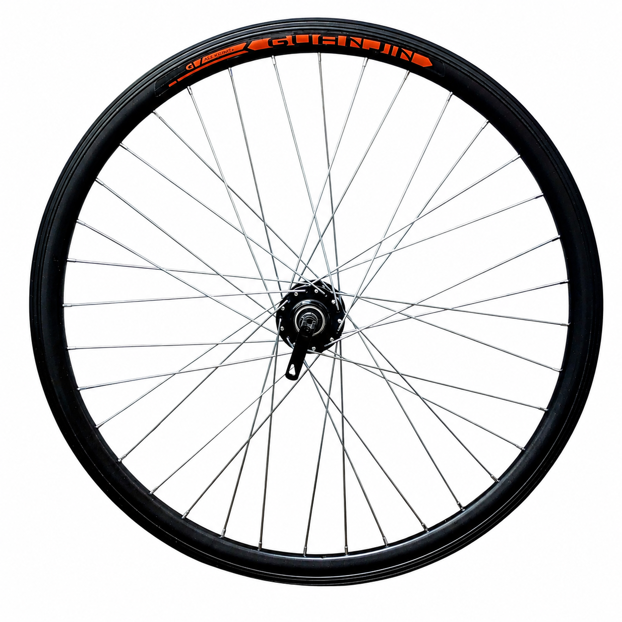Roată Față 26" Frână pe Disc, Butuc Aluminiu cu Rulmenți, Jantă Dublă Aluminiu