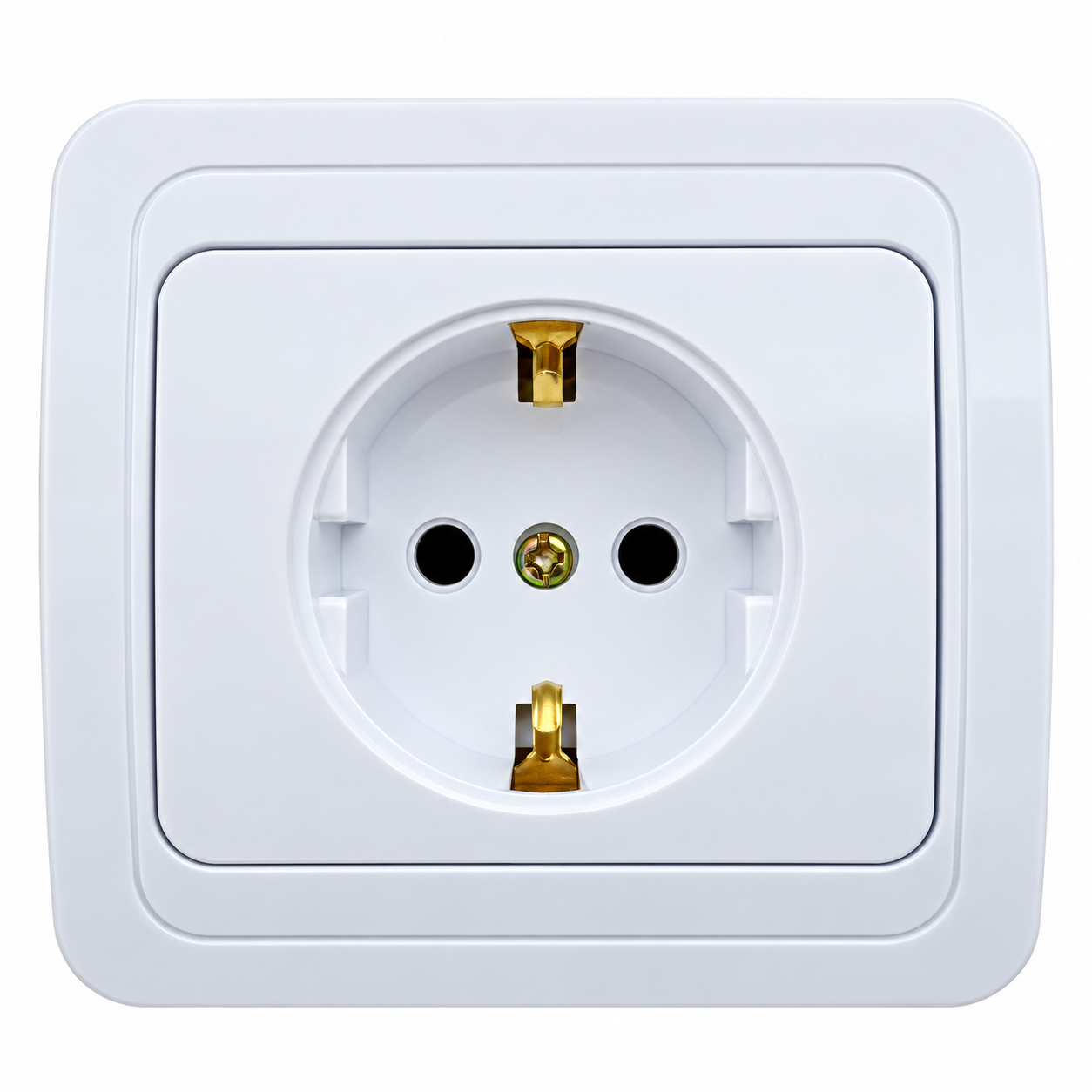 Priză Simplă Schuko Îngropată 16A 250V, Albă