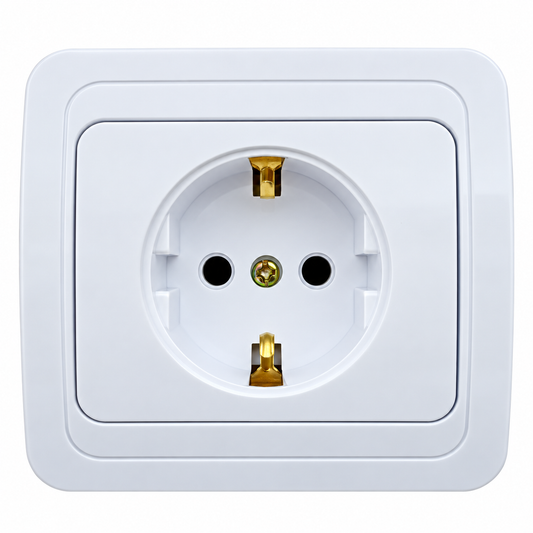 Priză Simplă Schuko Îngropată 16A 250V, Albă