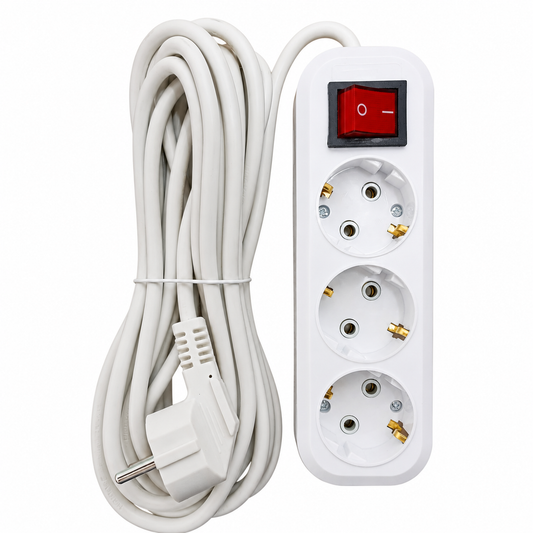 Prelungitor Electric 5m, 3 Prize, Întrerupător ON/OFF