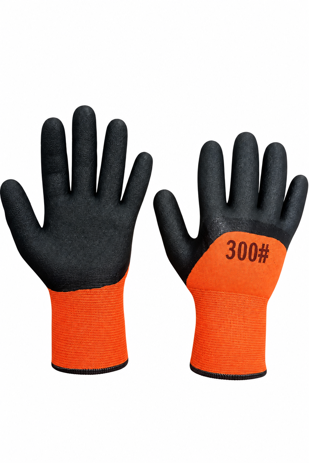 Mănuși de protecție tricot cu latex, mărimea 10, portocaliu cu negru