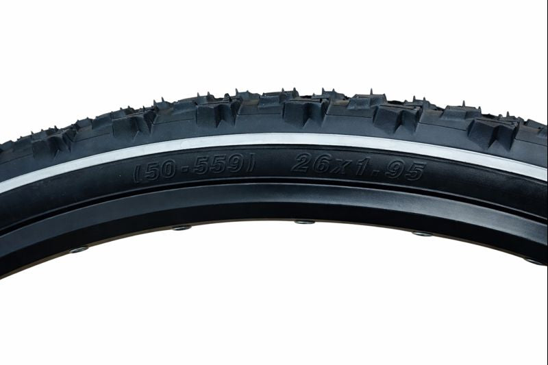 Anvelopă bicicletă 26×1.95 (50-559) cramponat cu dungă albă