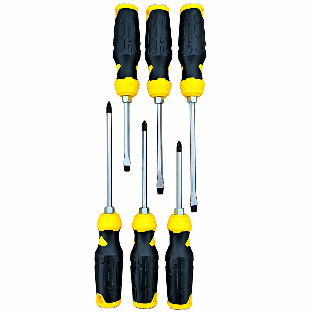 Set 6 Șurubelnițe Mecanice – 20 cm / 22,5 cm / 25 cm, Mâner Antiderapant, Cap Magnetic