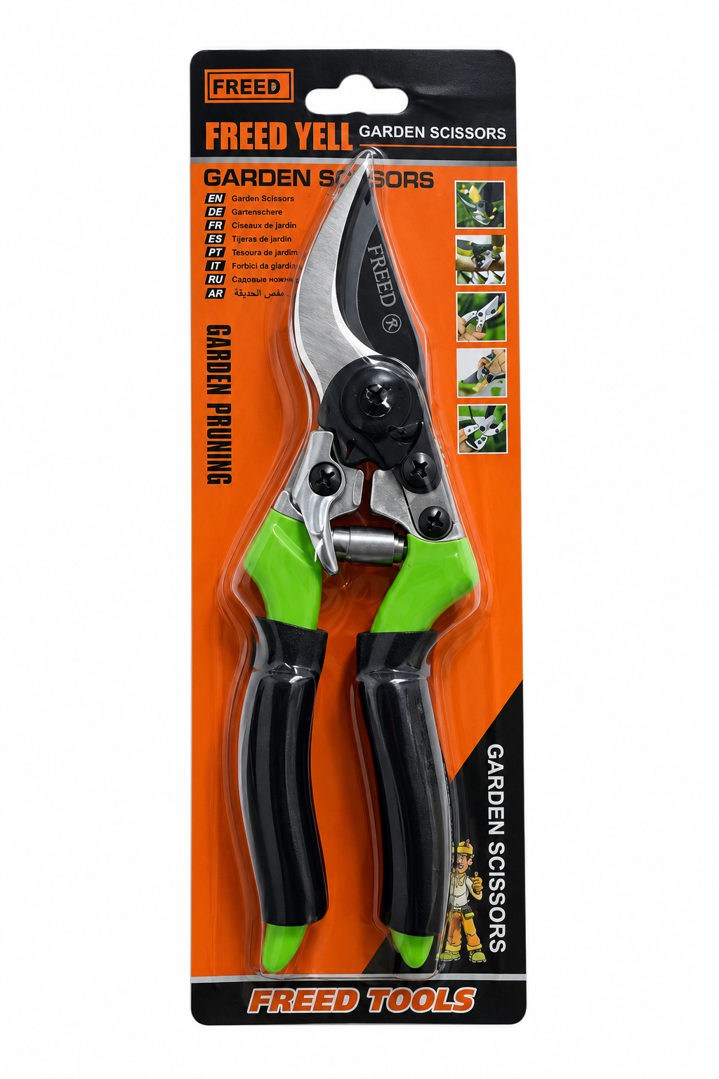 Foarfecă de Grădină 21 cm FREED – Lamă de 6 cm, Mânere din Aluminiu cu Burete
