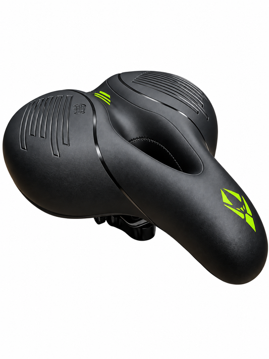 Șa bicicletă cu gel, fantă de aerisire și 2 arcuri cu protecție – 25 × 20 cm