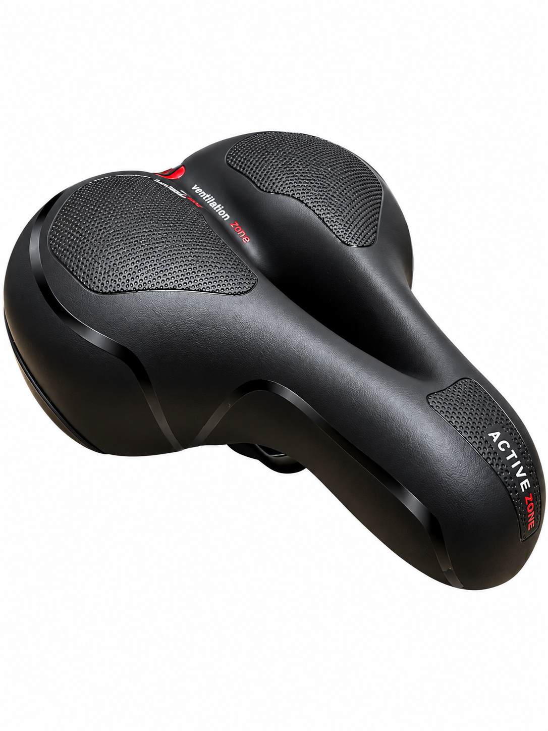 Șa bicicletă GEL cu aerisire, 2 arcuri și bandă reflectorizantă – 25×21 cm