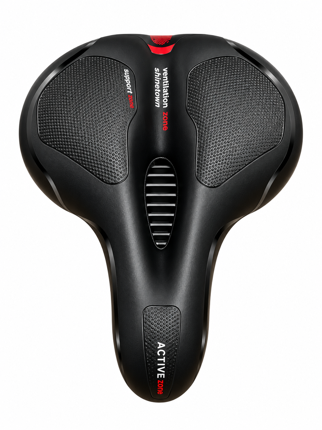 Șa bicicletă GEL cu aerisire, 2 arcuri și bandă reflectorizantă – 25×21 cm