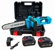 Drujbă Electrică cu Acumulator, Lamă 12” / 30 cm, 2 Acumulatori 48V 6.0Ah, Ungere Manuală, Tensionare Lanț din Rotiță, Ecran Digital, Valiză și Încărcător