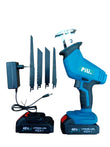 Fierăstrău Sabie cu Acumulator 48V, 2 Baterii Li-Ion + 4 Lame, Set Complet