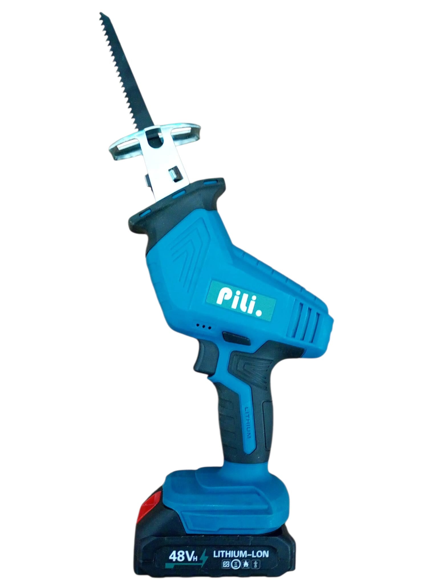 Fierăstrău Sabie cu Acumulator 48V, 2 Baterii Li-Ion + 4 Lame, Set Complet