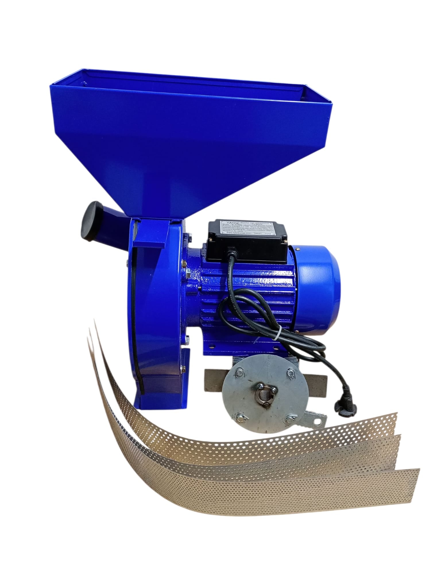 Moară electrică pentru cereale 3,5kw,3000rpm,4 site rezervă,+1set ciocanele rezervă.