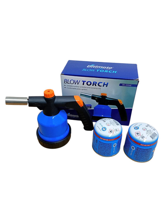 Lampă de lipit cu gaz portabilă +2 rezerve buteli gaz 190 ml.