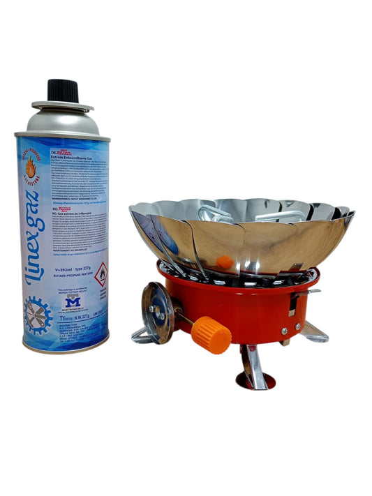 Mini aragaz pliabil aprindere piezo +1butelie gaz 227g