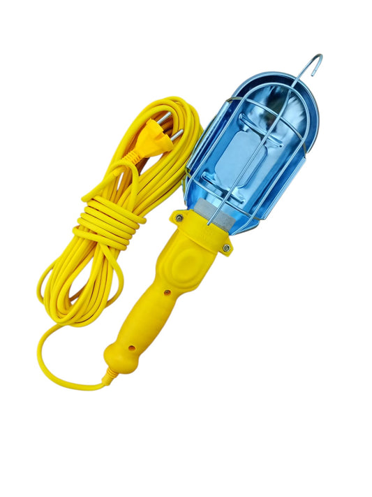 Lampă de Mână cu Bec, Cablu 10m și Protecție Metalică