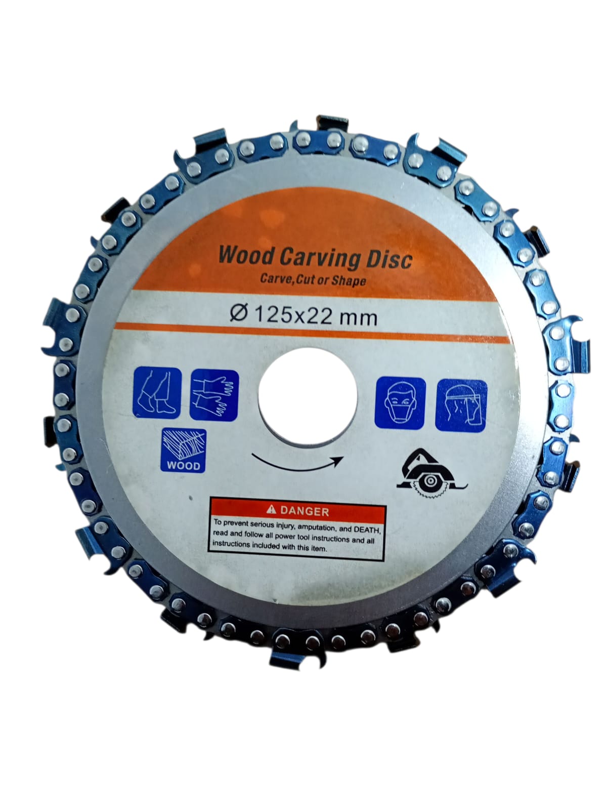 Disc cu lanț pentru lemn 125 mm – pentru tăiere, sculptare și modelare