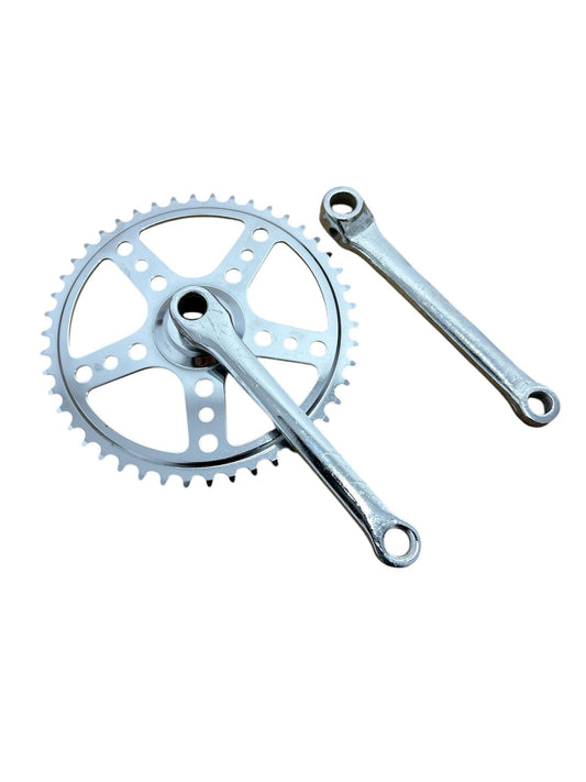 Set angrenaj bicicletă – 1 foaie, 46T, oțel cromat, cu brațe