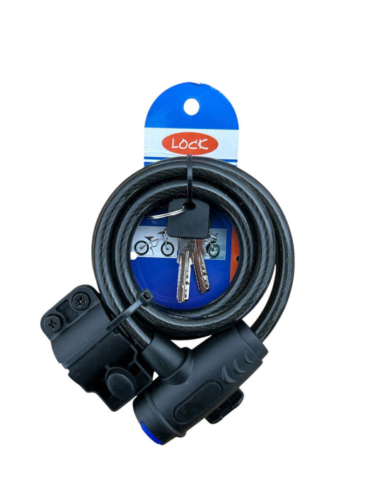 Lacăt cablu pentru bicicletă / trotinetă – 110 cm lungime, grosime 10 mm, cu chei