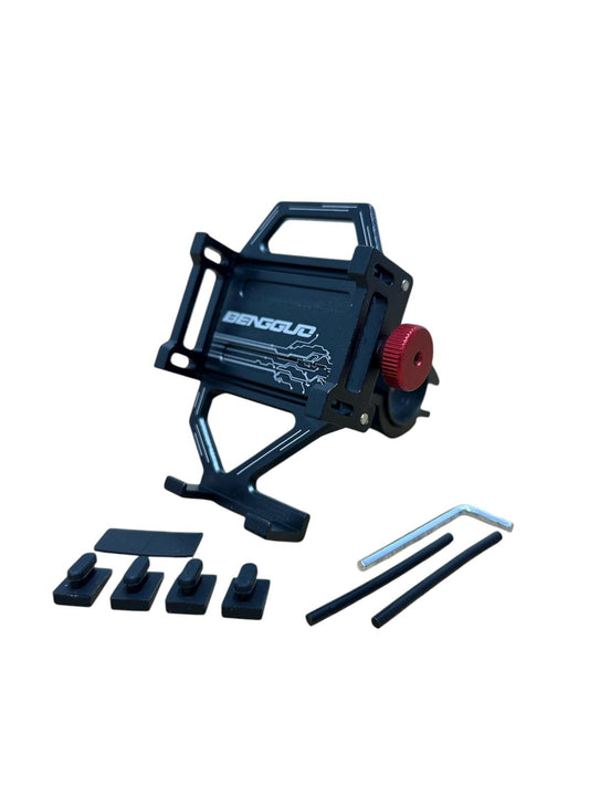 Suport telefon din aluminiu negru pentru bicicletă/trotinetă – universal,