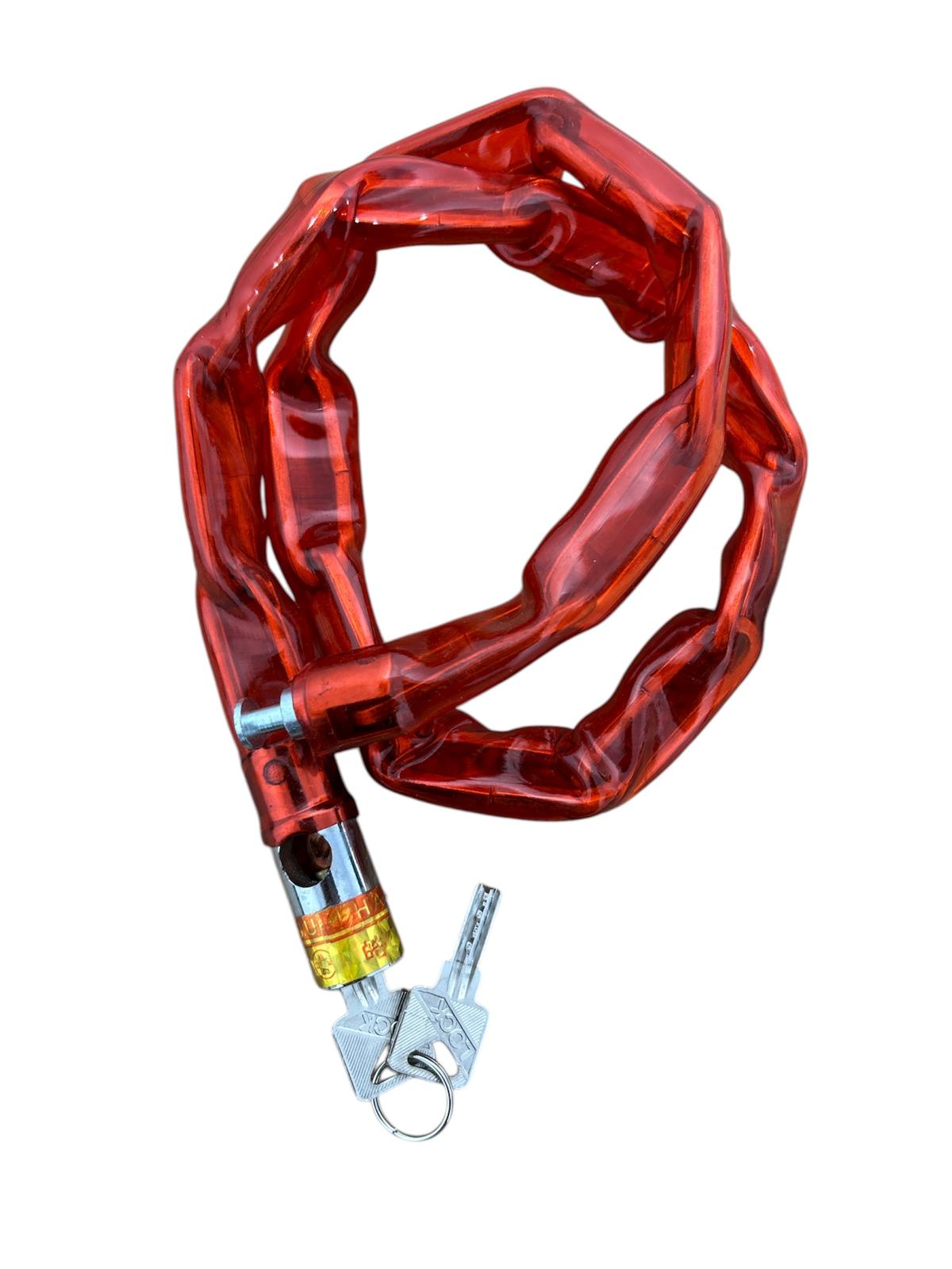 Lacăt bicicletă cu lanț – cu cheie, protecție PVC