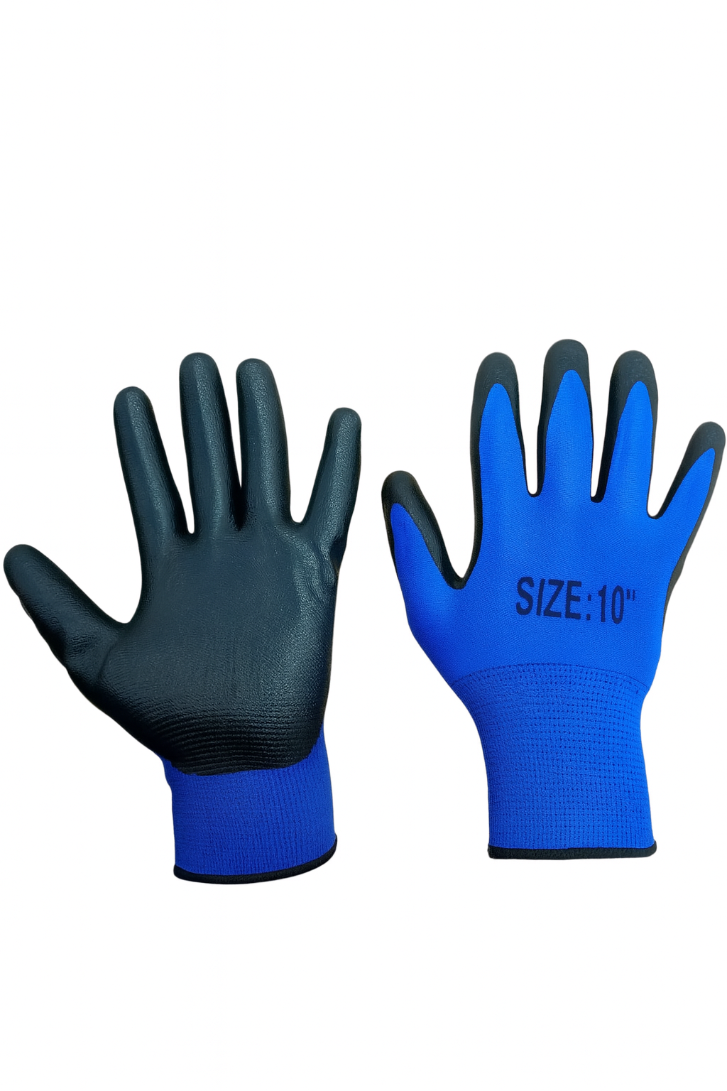 Mănuși de protecție cu latex albastru cu negru – mărimea 10