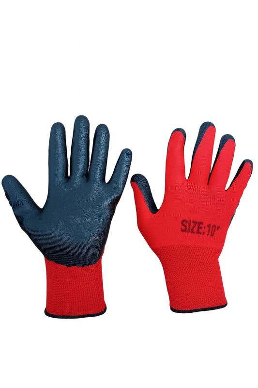 Mănuși de protecție cu latex roșu cu negru – mărimea 10