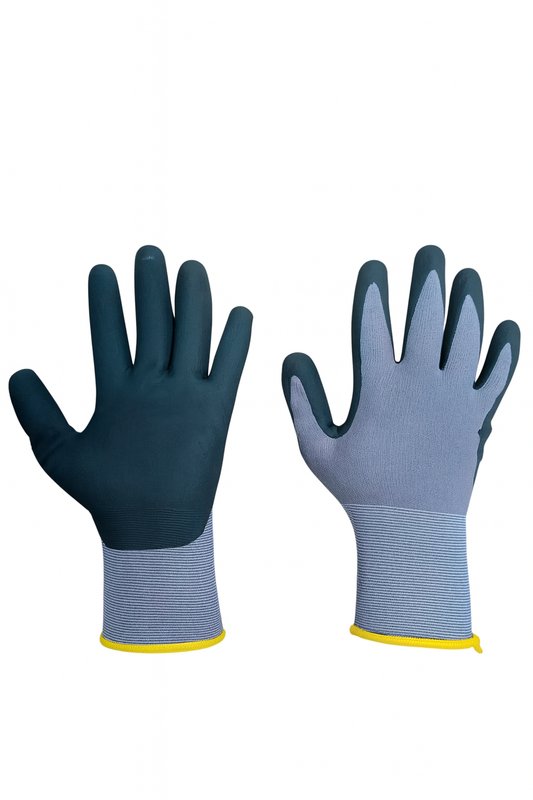 Mănuși de protecție cu nitril – palmă netedă, gri, mărimea 10