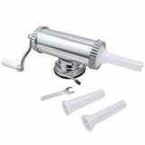 Aparat de făcut cârnați orizontal, 1 kg, corp din inox, acționare manuală, fixare cu ventuză, 3 pâlnii de 15, 19 și 22 mm