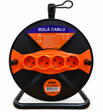 Rolă cablu prelungitor 40 m, 3x2,5 mm², 4 prize Schuko, IP20