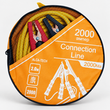 Cabluri de Pornire Auto 2000A – Lungime 2,2 m, Fir Gros 3, Clești Puternici, cu Husă de Transport