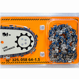 Set 2 lanțuri + 1 lamă 16” pentru drujbă (45 cm), 32 dinți tăietori