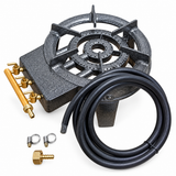 Pachet Pirostrie SARRA cu 2 Arzătoare din Fontă, 3 Robineți, Grilă Ø300 mm și Kit Conectare Gaz