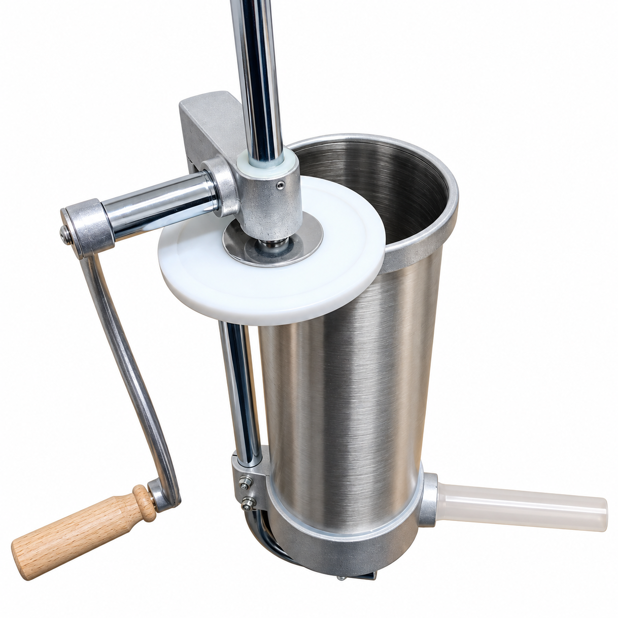 Mașină de făcut cârnați verticală, 4 kg, din inox, cu 4 pâlnii incluse