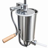 Aparat de făcut cârnați vertical, capacitate 5 kg, din inox, cu 4 pâlnii incluse