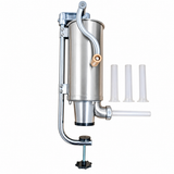 Aparat de făcut cârnați vertical, capacitate 5 kg, din inox, cu 4 pâlnii incluse