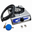 Aragaz portabil pe gaz – un ochi, include furtun 3 m + regulator gaz + 2 coliere