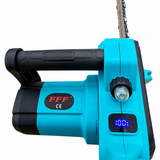 Drujbă Electrică cu Acumulator, Lamă 12” / 30 cm, 2 Acumulatori 48V 6.0Ah, Ungere Manuală, Tensionare Lanț din Rotiță, Ecran Digital, Valiză și Încărcător