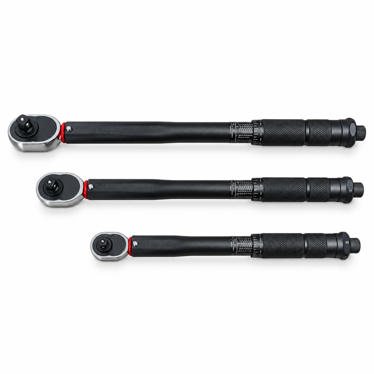 Set 3 Chei Dinamometrice Profesionale cu Clichet, 1/4”, 3/8”, 1/2”, 2–230 Nm, 72 Dinți, Reglaj Micrometric, Trusă Transport