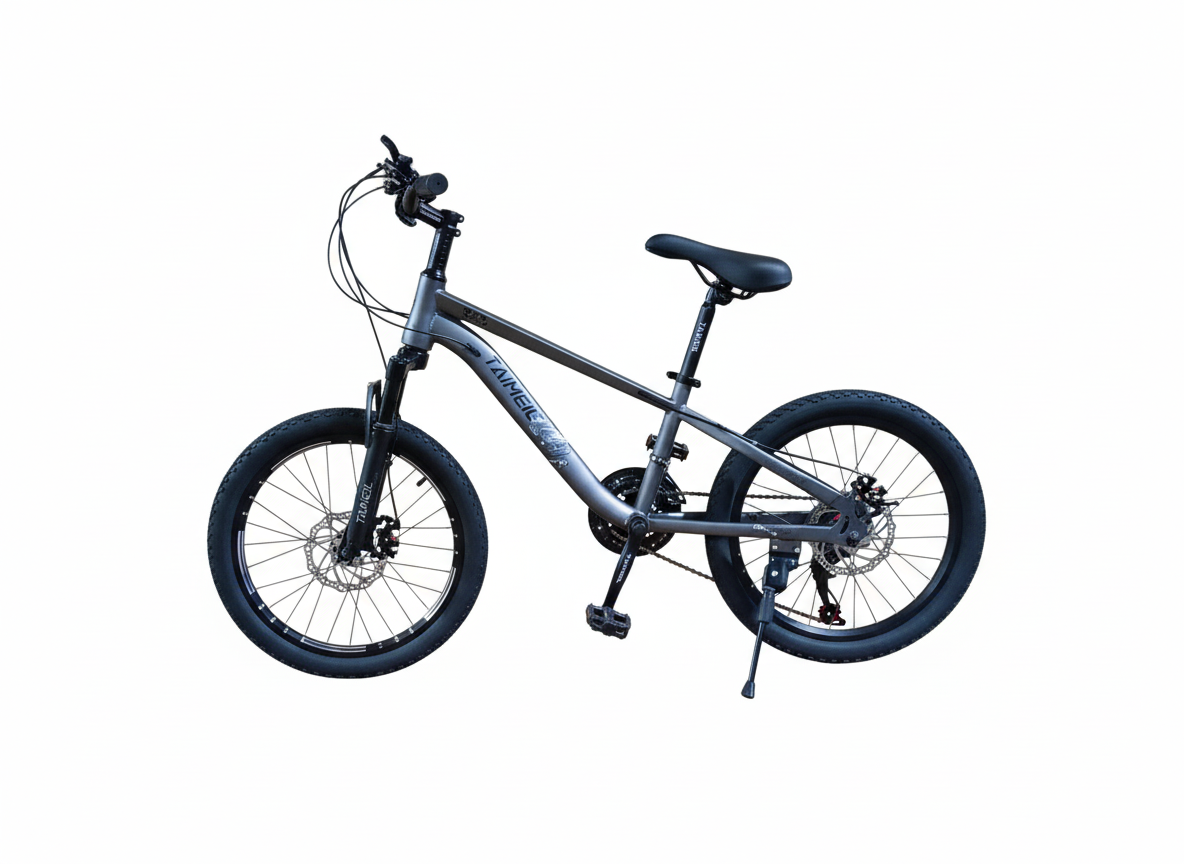 Bicicletă 20 inch gri metalizat, frână pe disc, 21 viteze, jante din aluminiu