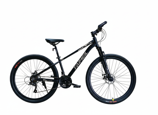 Bicicletă 27.5 inch negru mat – cadru aluminiu, frâne pe disc, 21 viteze, jante aluminiu