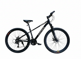 Bicicletă 27.5 inch negru mat – cadru aluminiu, frâne pe disc, 21 viteze, jante aluminiu