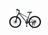 Bicicletă 26 inch gri metalizat – cadru aluminiu, frâne pe disc, 21 viteze